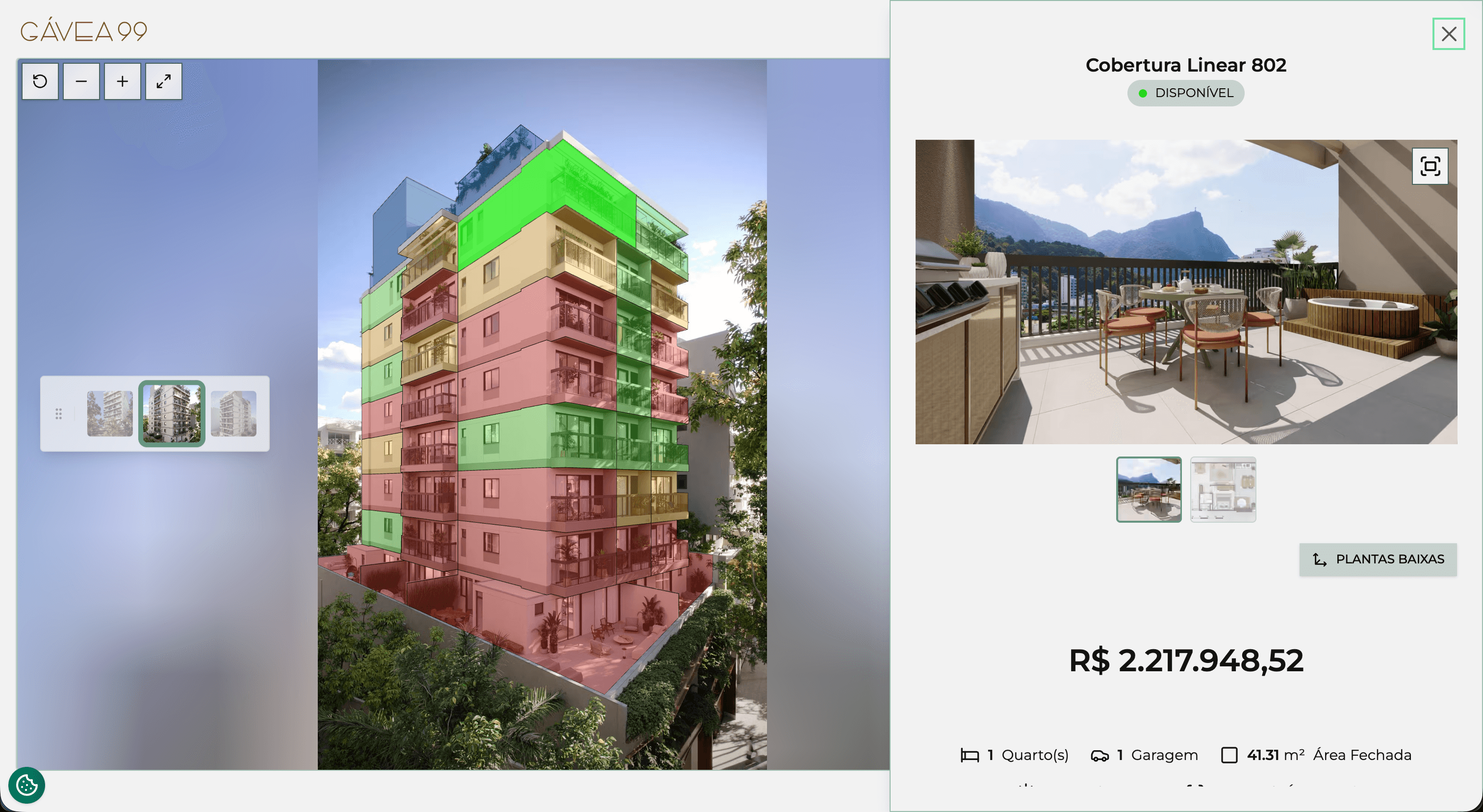 Zunit selector on Gávea 99